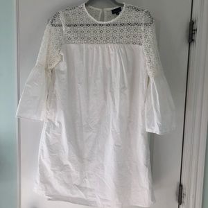 White lace bell sleeve dress